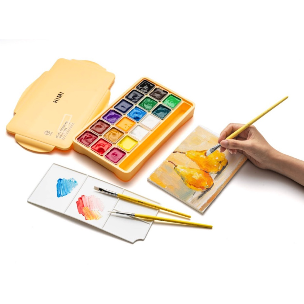 Set of synthetic Little Bird brushes - HIMI - Yellow 3 pcs.