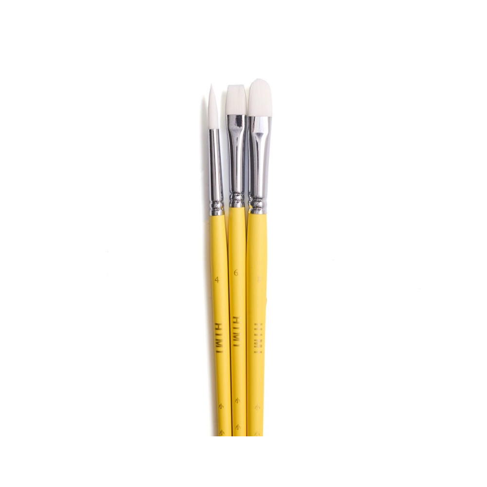 Set of synthetic Little Bird brushes - HIMI - Yellow 3 pcs.