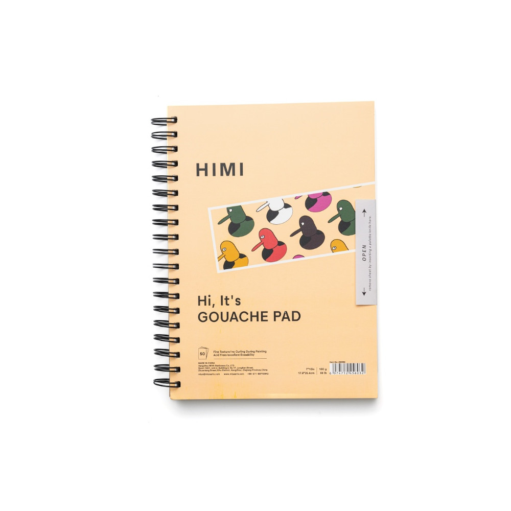 Spiral-bound gouache pad 17,8 x 25,4 cm - HIMI - 160 g 50 sheets