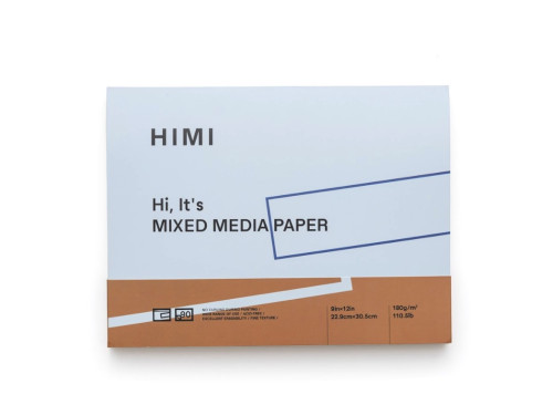 Mixed Media paper pad 22,9 x 30,5 cm - HIMI - 180 g 90 sheets