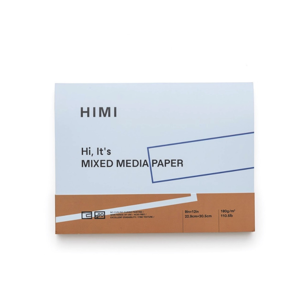 Mixed Media paper pad 22,9 x 30,5 cm - HIMI - 180 g 90 sheets