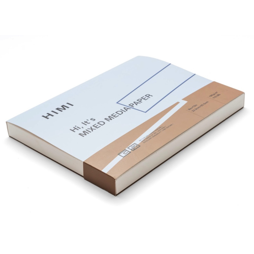 Mixed Media paper pad 22,9 x 30,5 cm - HIMI - 180 g 90 sheets