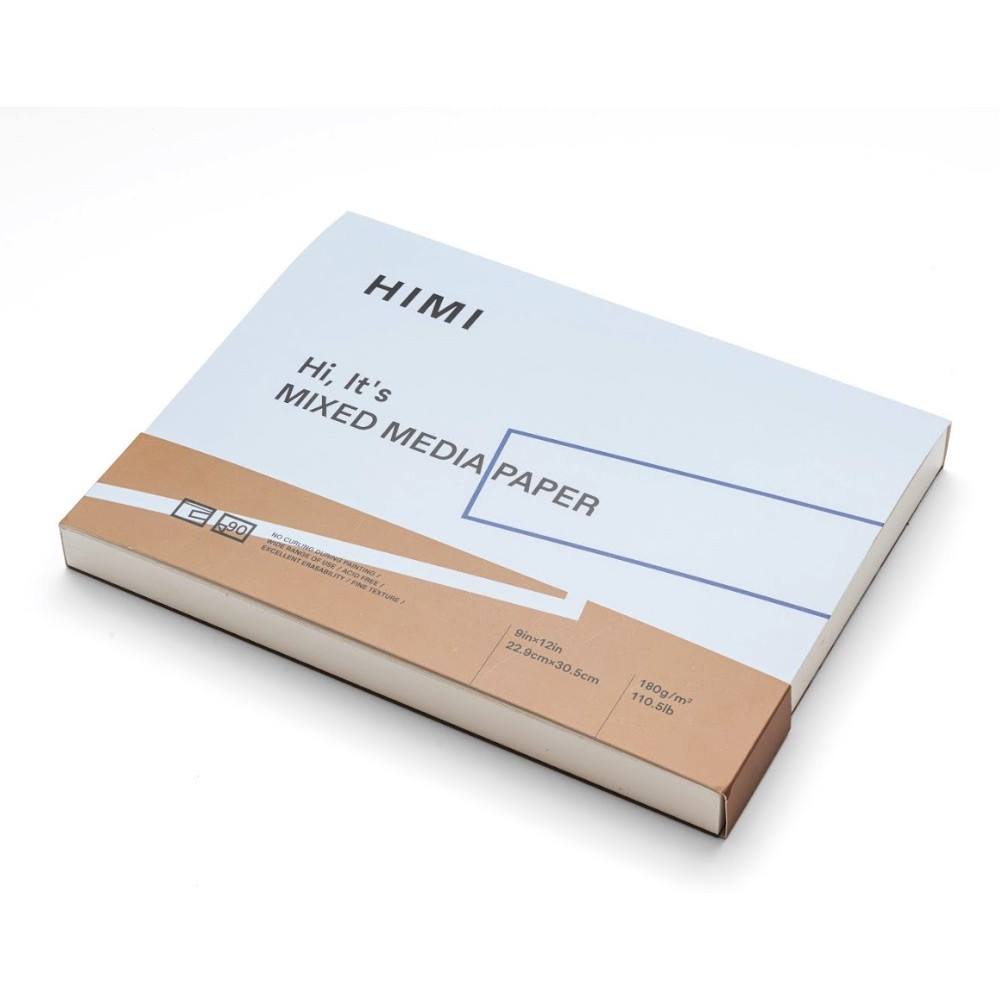 Mixed Media paper pad 22,9 x 30,5 cm - HIMI - 180 g 90 sheets