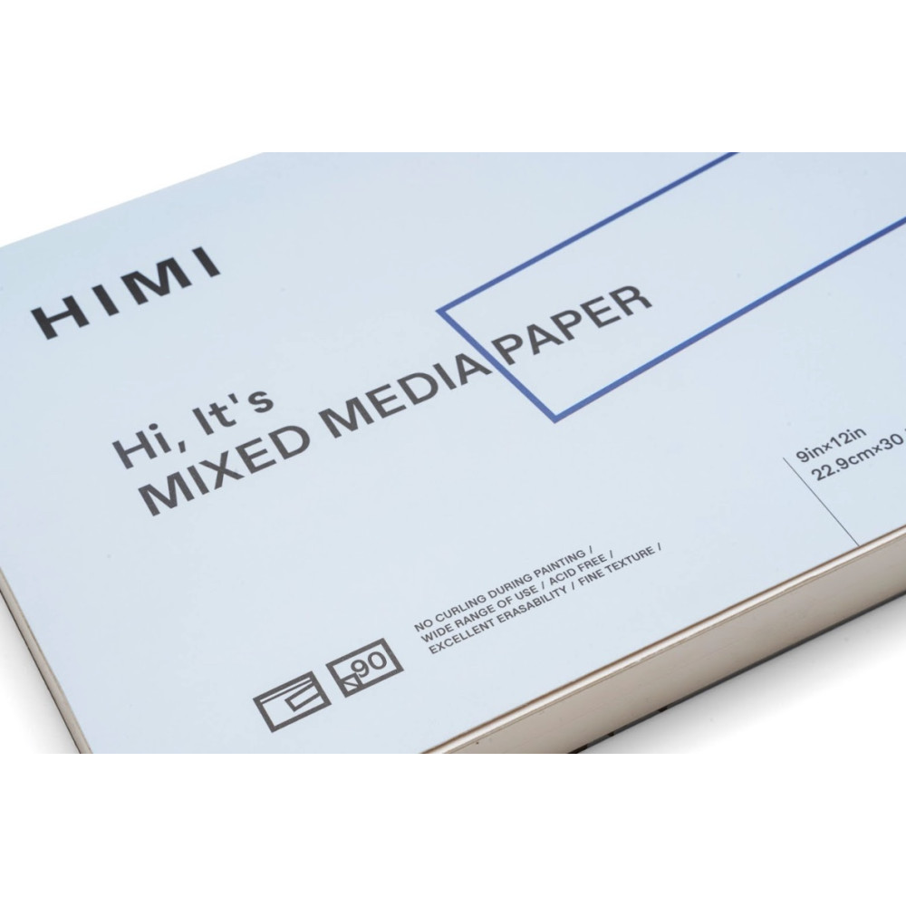 Mixed Media paper pad 22,9 x 30,5 cm - HIMI - 180 g 90 sheets