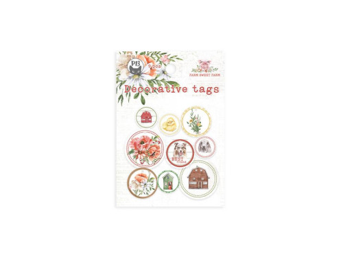 Decorative tags - Piątek Trzynastego - Farm Sweet Farm 01, 9 pcs.
