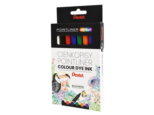 Set of Pointliner Colour fineliners 0,4 mm - Pentel - 6 pcs.