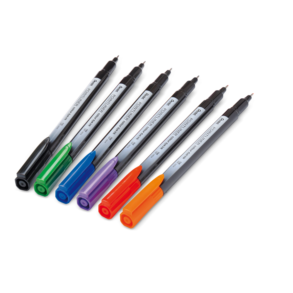 Set of Pointliner Colour fineliners 0,4 mm - Pentel - 6 pcs.