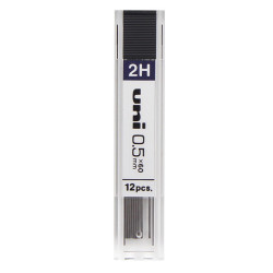 Mechanical pencil lead refill 0,5 mm - Uni - 2H 12 pcs.