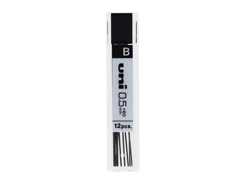 Mechanical pencil lead refill 0,5 mm - Uni - B 12 pcs.