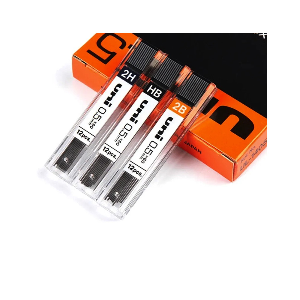 Mechanical pencil lead refill 0,5 mm - Uni - 2B 12 pcs.