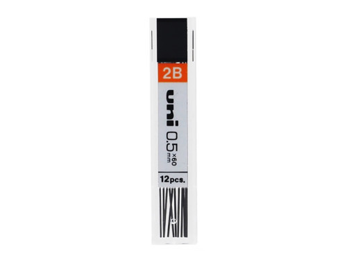Mechanical pencil lead refill 0,5 mm - Uni - 2B 12 pcs.