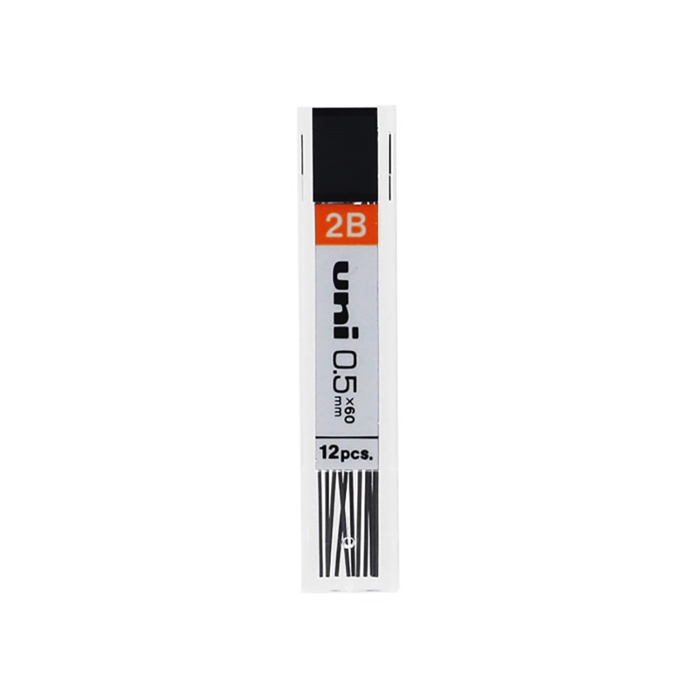 Mechanical pencil lead refill 0,5 mm - Uni - 2B 12 pcs.