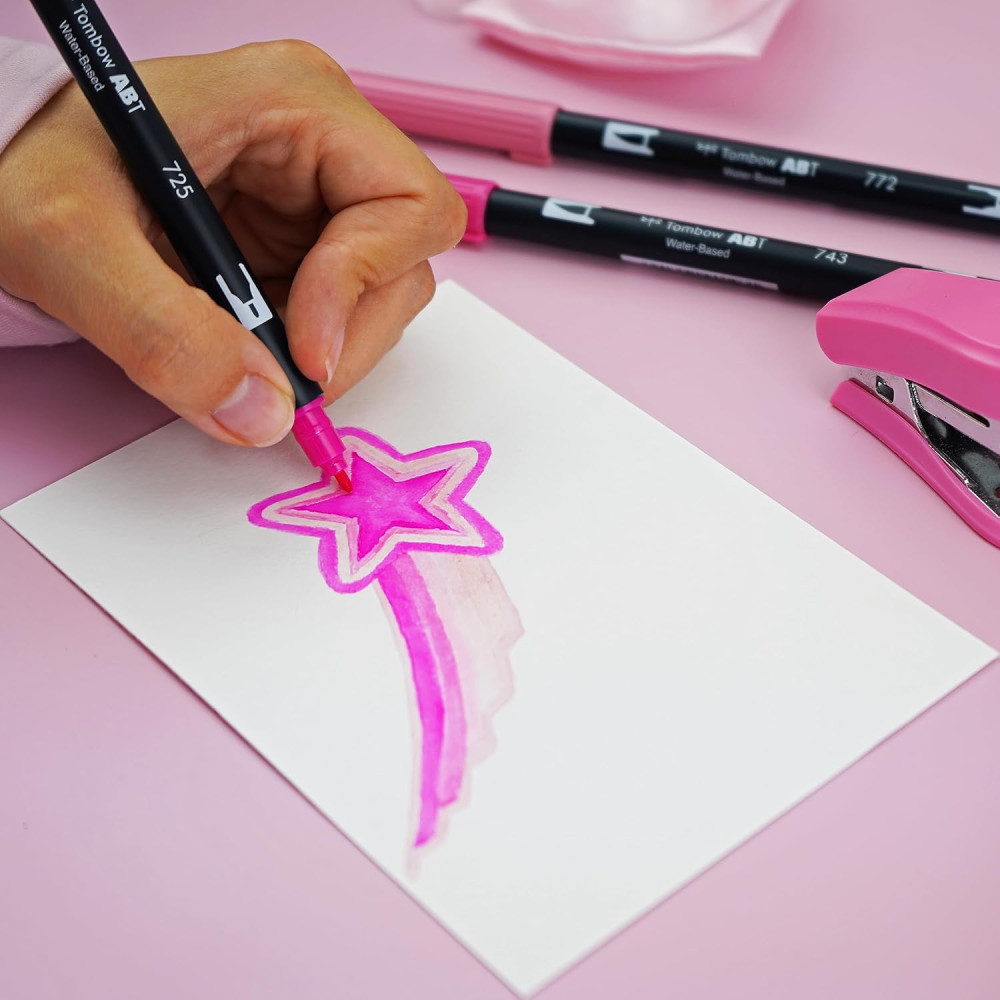 Zestaw pisaków Dual Brush Pen Pink - Tombow - 6 szt.