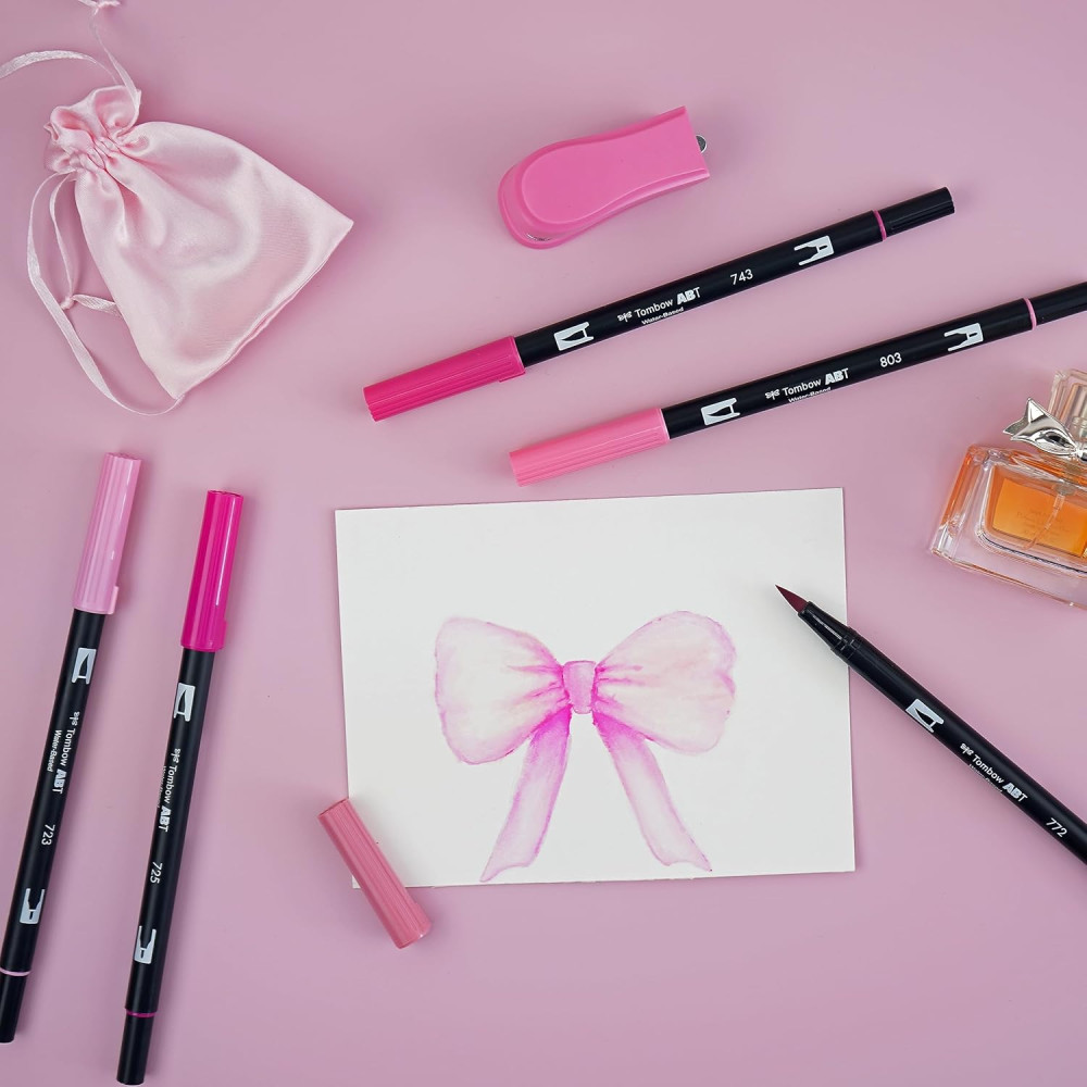 Zestaw pisaków Dual Brush Pen Pink - Tombow - 6 szt.