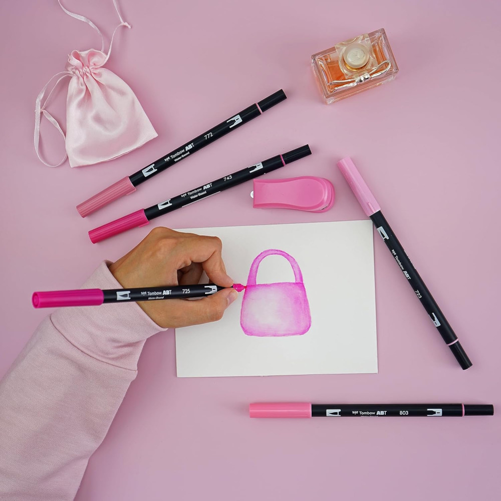 Zestaw pisaków Dual Brush Pen Pink - Tombow - 6 szt.