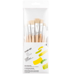 Set of flat natural Hobby brushes - Rico Design - 8 pcs.