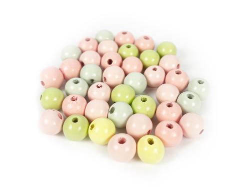 Wooden beads 12 mm - Rico Design - pastel 40 pcs.