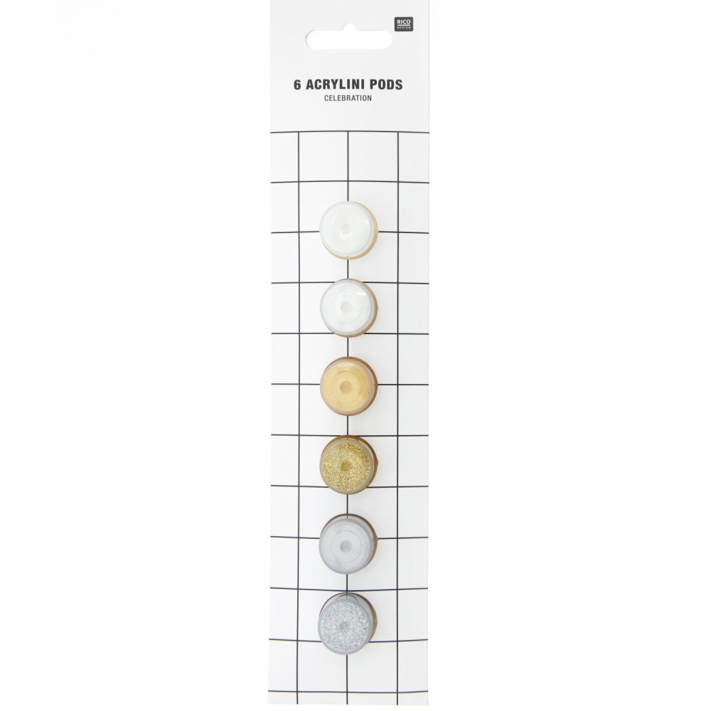Zestaw farb akrylowych Acrylini Celebration - Rico Design - 6 x 3,5 ml