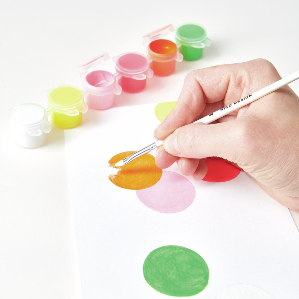 Zestaw farb akrylowych Acrylini Neon - Rico Design - 6 x 3,5 ml