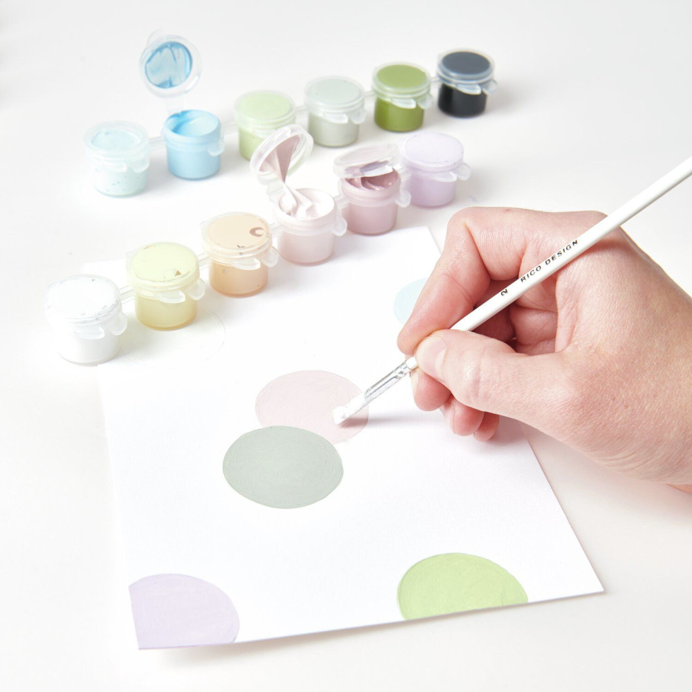 Zestaw farb akrylowych Acrylini Pastel - Rico Design - 12 x 3,5 ml