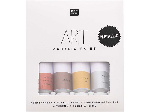 Set of acrylic paints Art Metallics - Rico Design - 4 x 12 ml