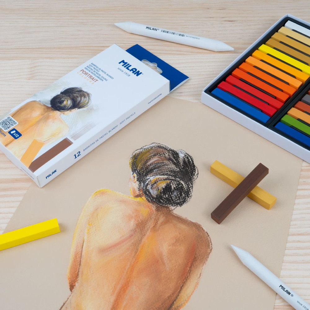 Set of soft dry pastels Portrait - Milan - 12 pcs.