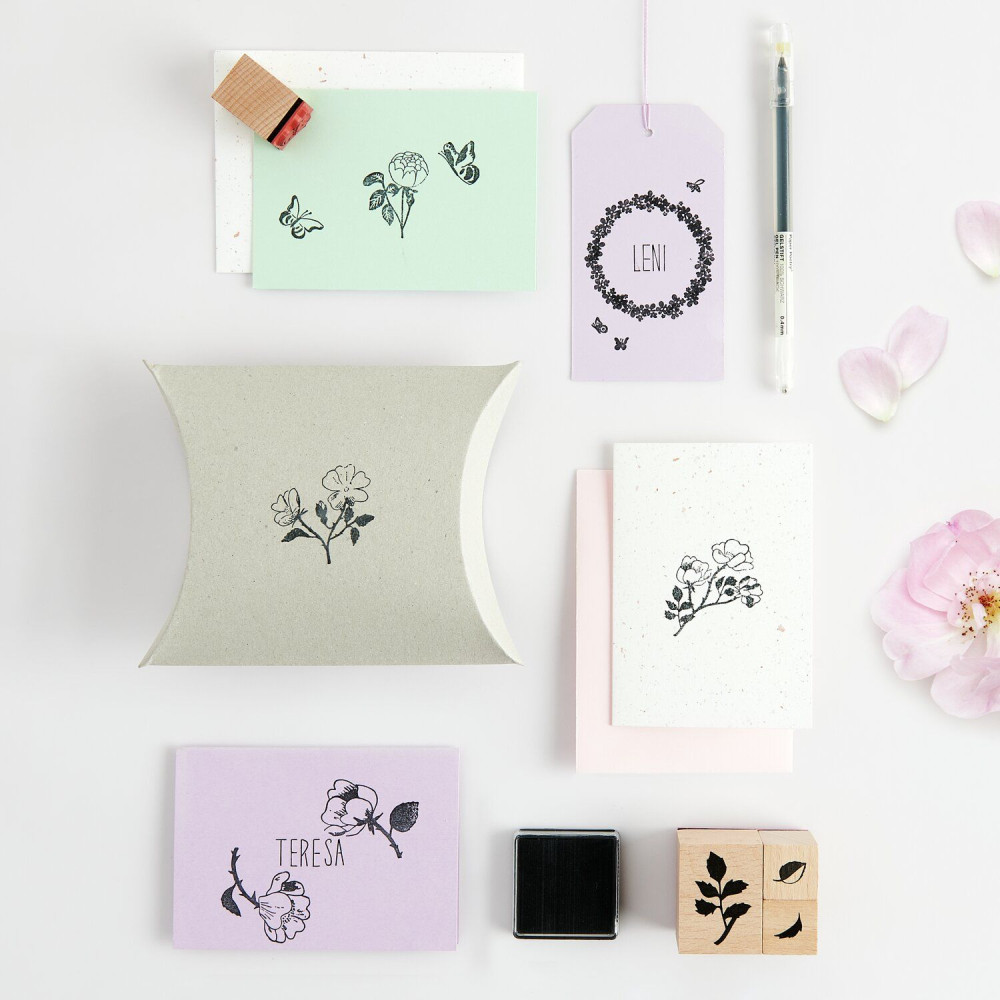 Zestaw stempli drewnianych Roses - Paper Poetry - 15 szt.