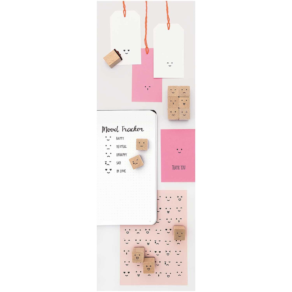 Zestaw stempli drewnianych Smile - Paper Poetry - 12 szt.
