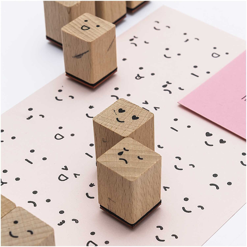 Set of wooden stamps Smile - Paper Poetry - 12 pcs.