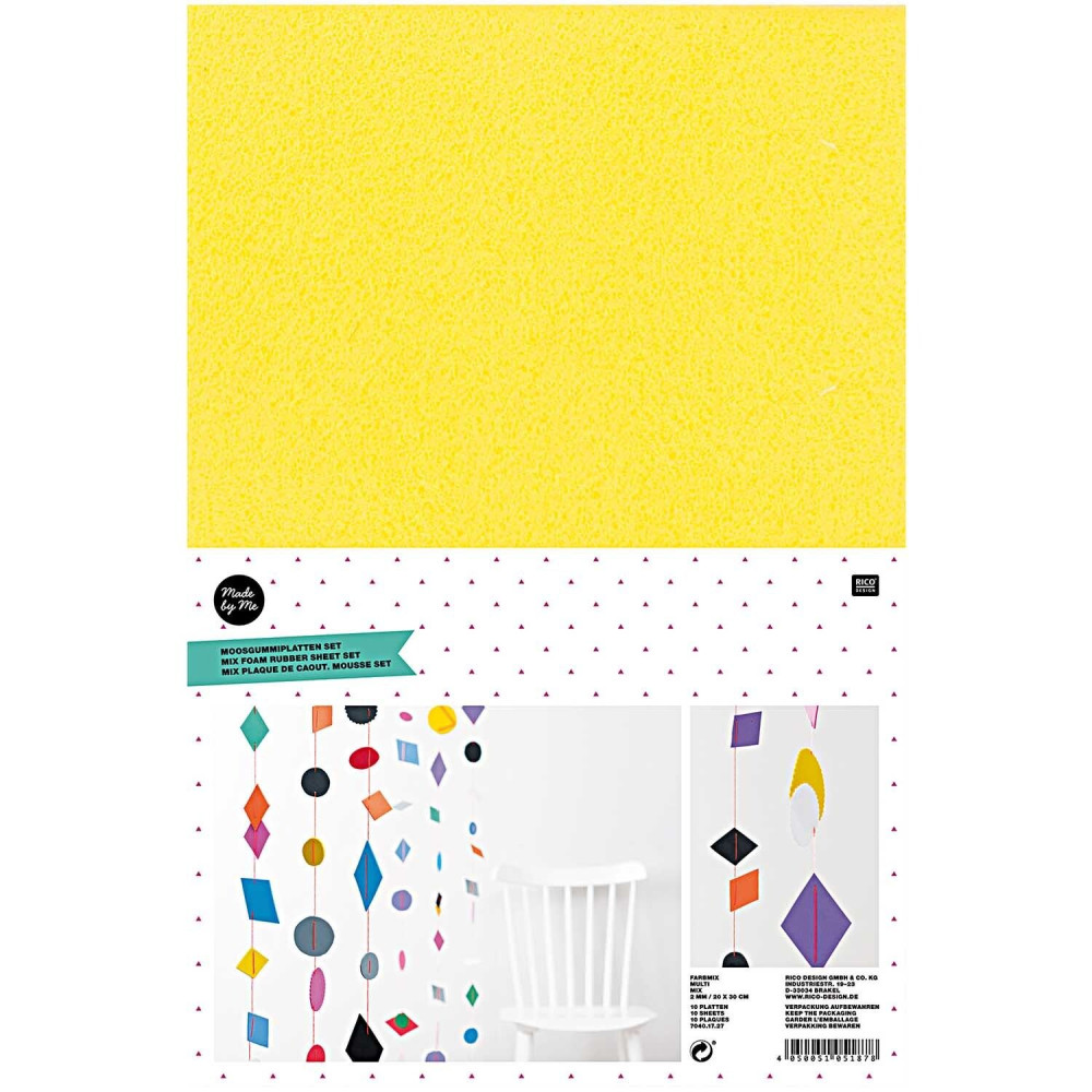 Zestaw gumowej pianki 20 x 30 cm - Rico Design - 2 mm 10 ark.