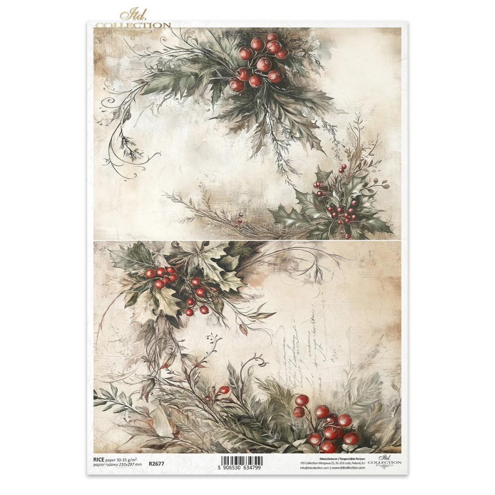 Decoupage rice paper A4 - ITD Collection - R2677