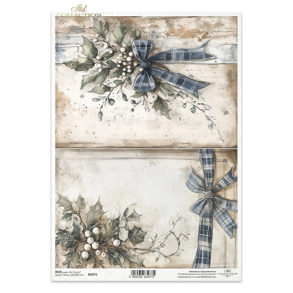 Papier do decoupage A4 - ITD Collection - ryżowy R2675