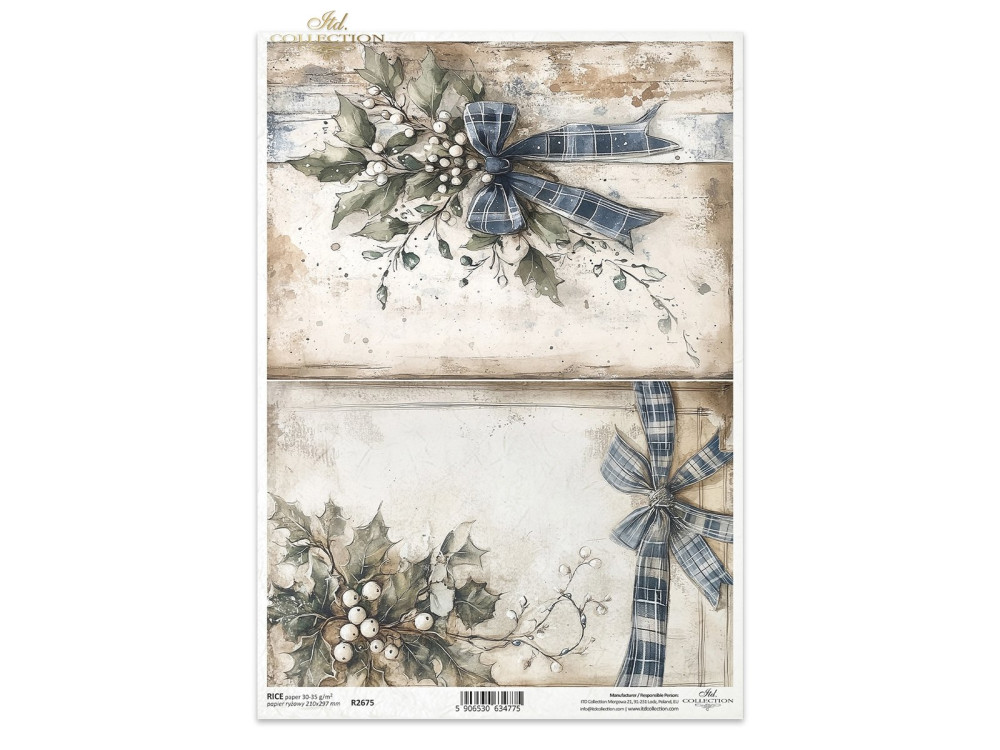 Papier do decoupage A4 - ITD Collection - ryżowy R2675