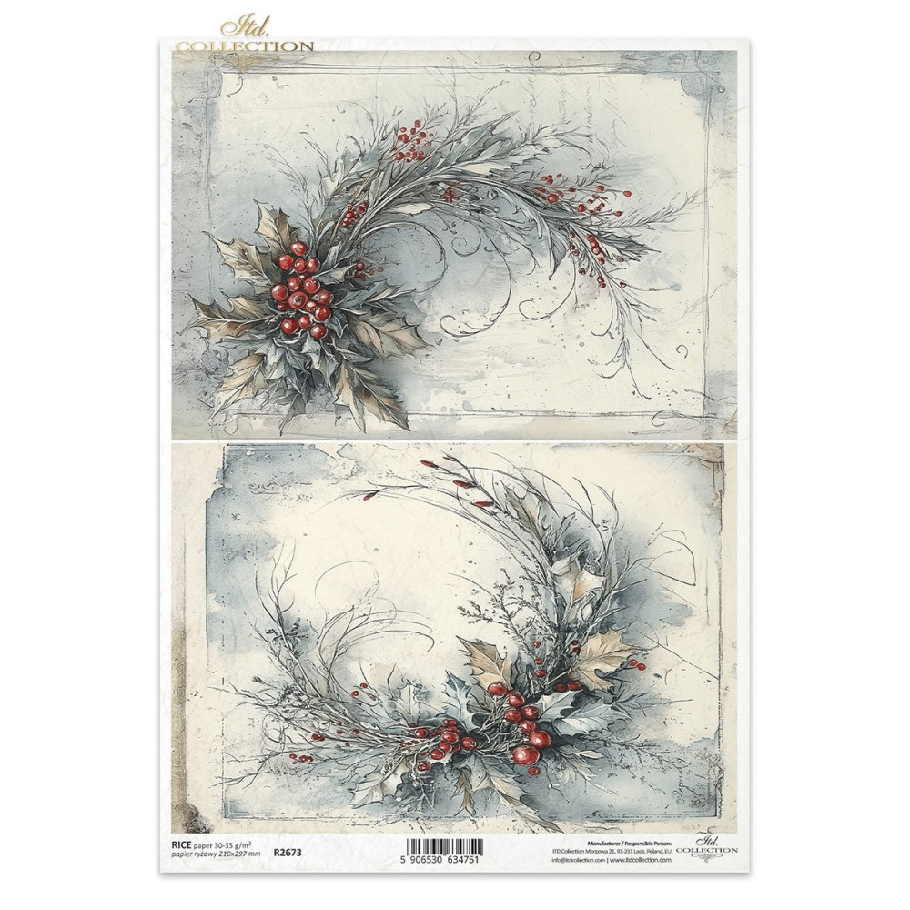 Decoupage rice paper A4 - ITD Collection - R2673