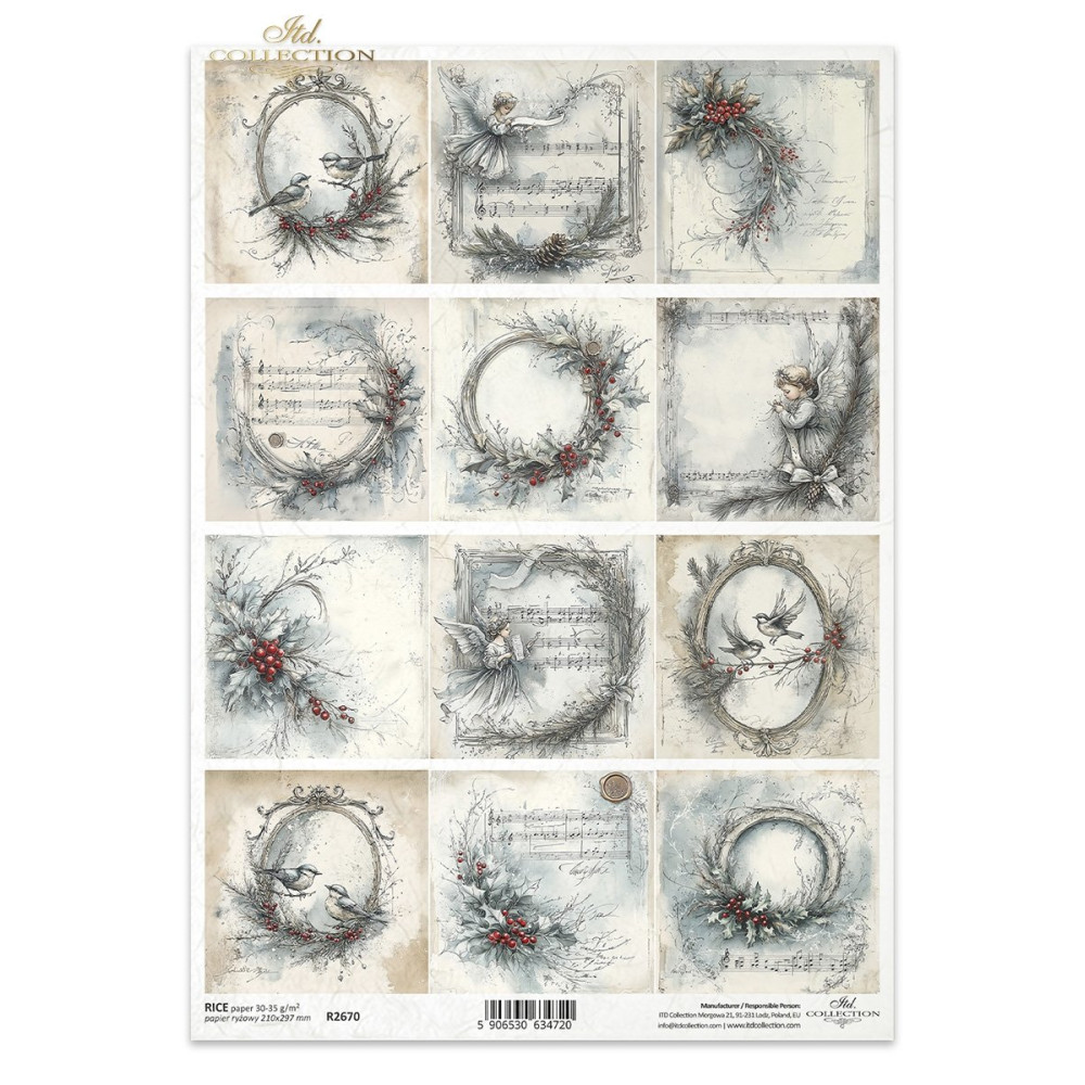 Papier do decoupage A4 - ITD Collection - ryżowy R2670