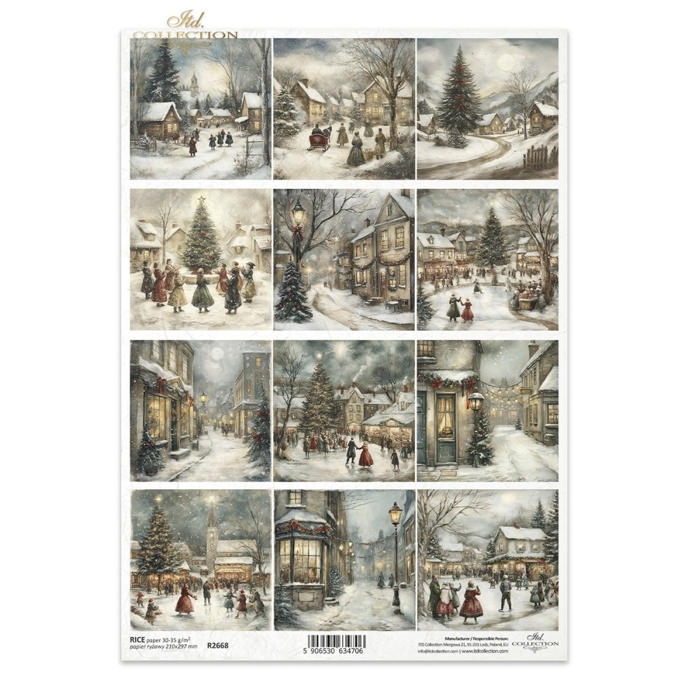 Papier do decoupage A4 - ITD Collection - ryżowy R2668