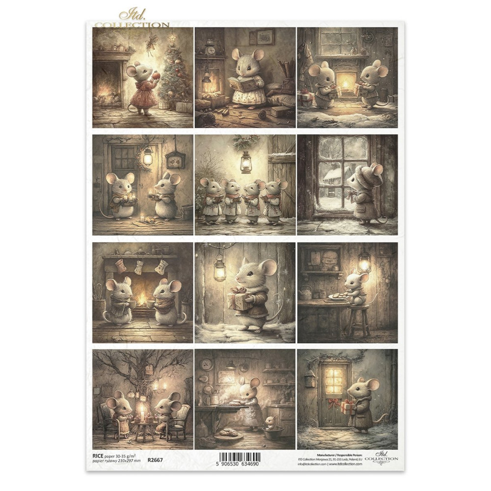 Decoupage rice paper A4 - ITD Collection - R2667