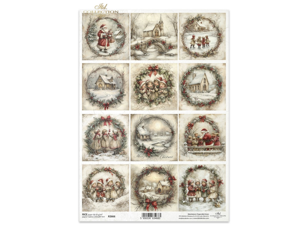 Papier do decoupage A4 - ITD Collection - ryżowy R2666