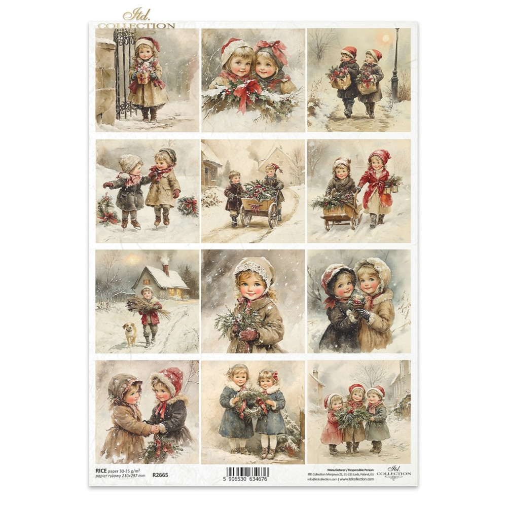 Papier do decoupage A4 - ITD Collection - ryżowy R2665