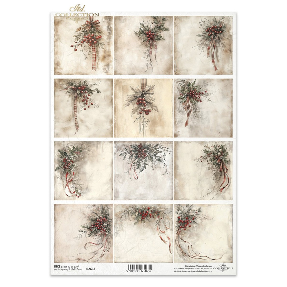 Papier do decoupage A4 - ITD Collection - ryżowy R2663