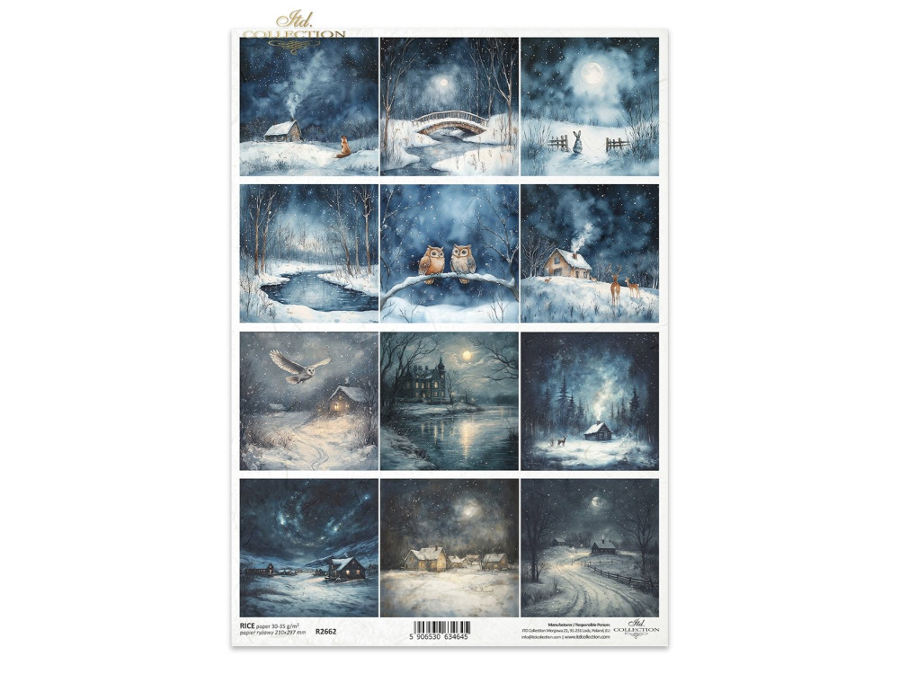 Papier do decoupage A4 - ITD Collection - ryżowy R2662