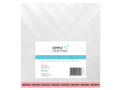 Torebki, woreczki foliowe z klejem - Simply Crafting - K4, 100 szt.