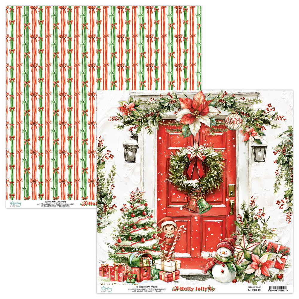Set of scrapbooking papers 30,5 x 30,5 cm - Mintay - Holly Jolly