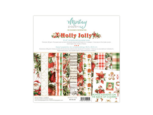 Set of scrapbooking papers 20,3 x 20,3 cm - Mintay - Holly Jolly