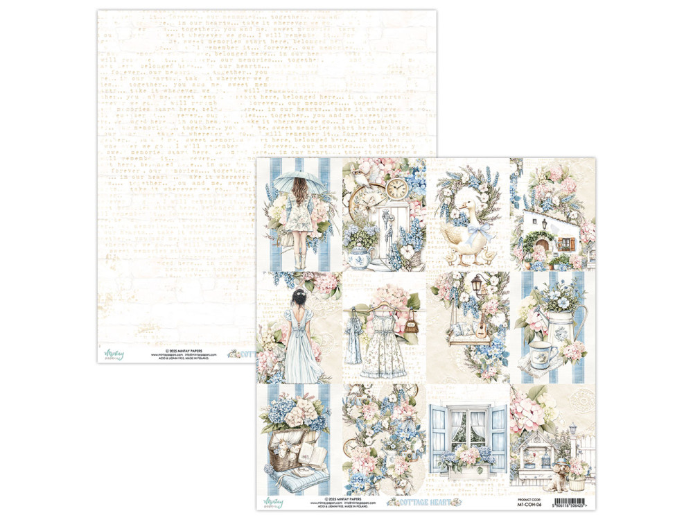 Scrapbooking paper 30,5 x 30,5 cm - Mintay - Cottage Heart 06
