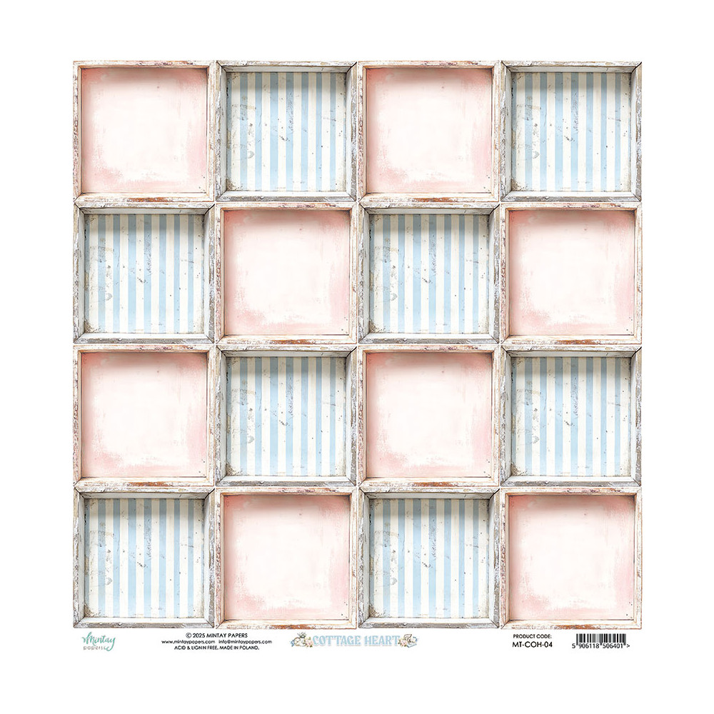 Scrapbooking paper 30,5 x 30,5 cm - Mintay - Cottage Heart 04