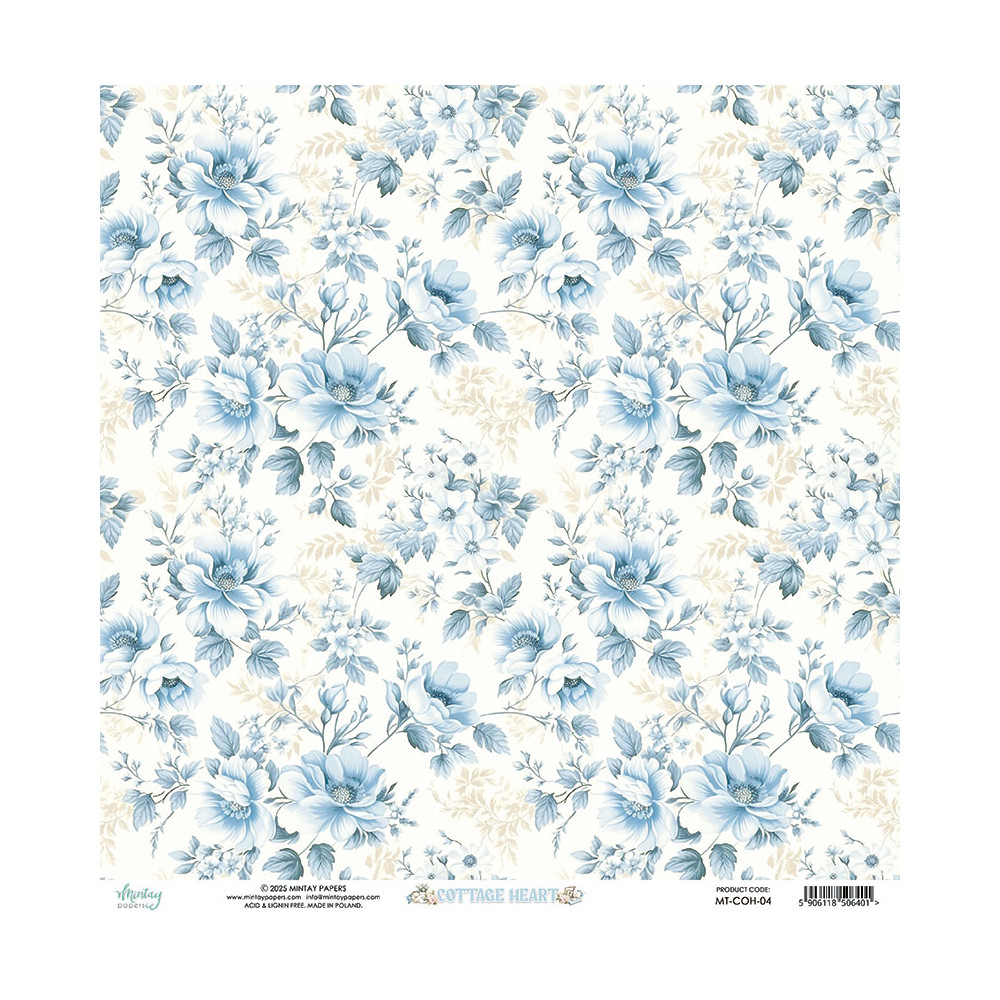 Scrapbooking paper 30,5 x 30,5 cm - Mintay - Cottage Heart 04
