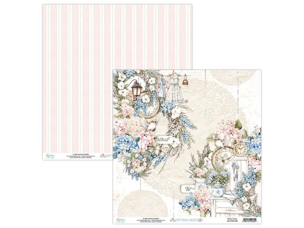 Scrapbooking paper 30,5 x 30,5 cm - Mintay - Cottage Heart 03