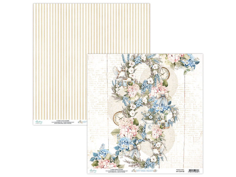 Papier do scrapbookingu 30,5 x 30,5 cm - Mintay - Cottage Heart 02
