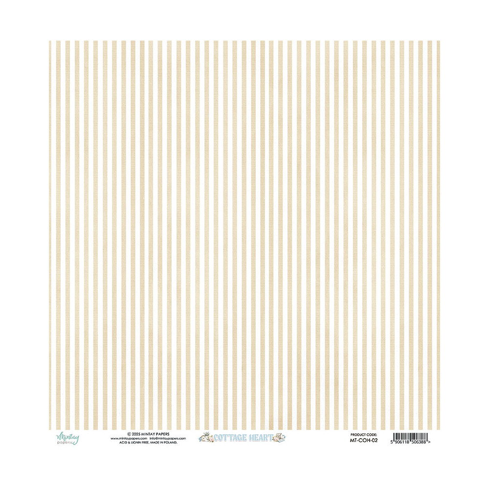 Papier do scrapbookingu 30,5 x 30,5 cm - Mintay - Cottage Heart 02
